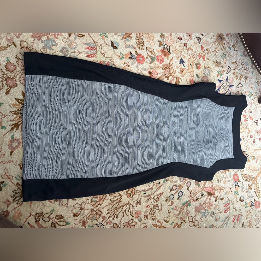 Calvin Klein Black and Gray Textured Dress
